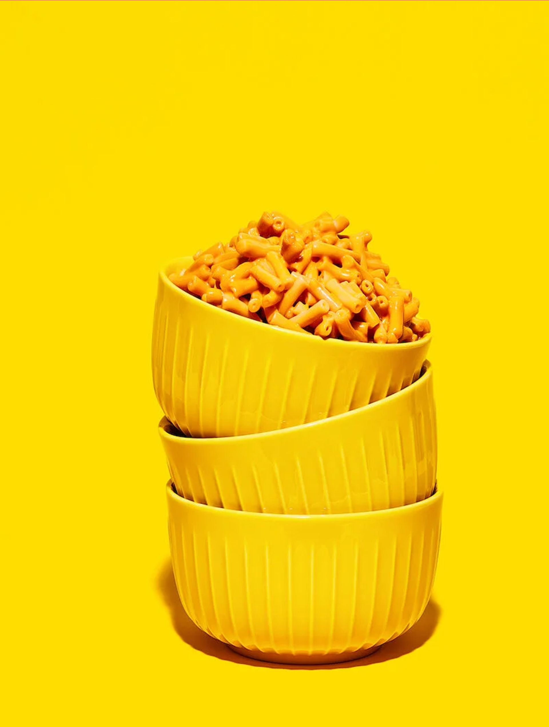 Cheese chips on yellow cups