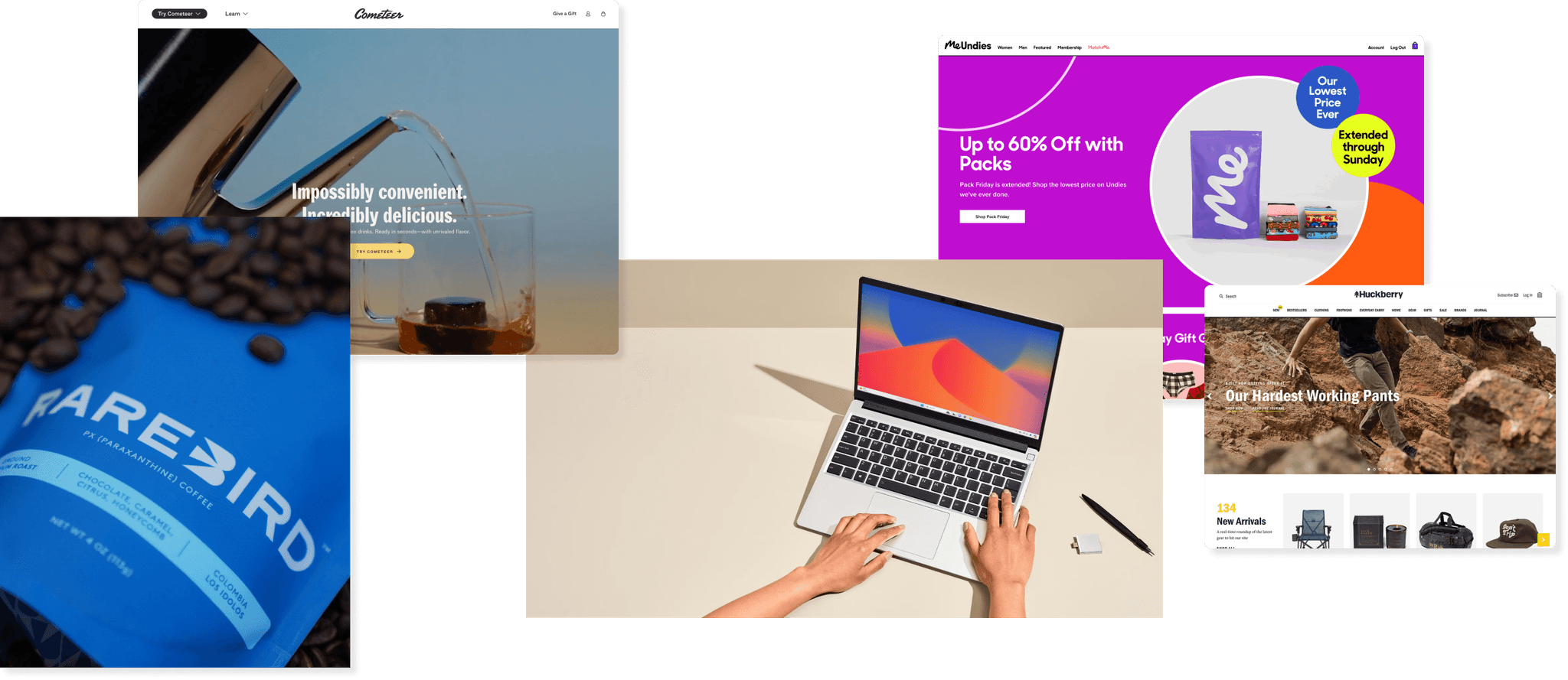 A set of pictures of our customers' websites