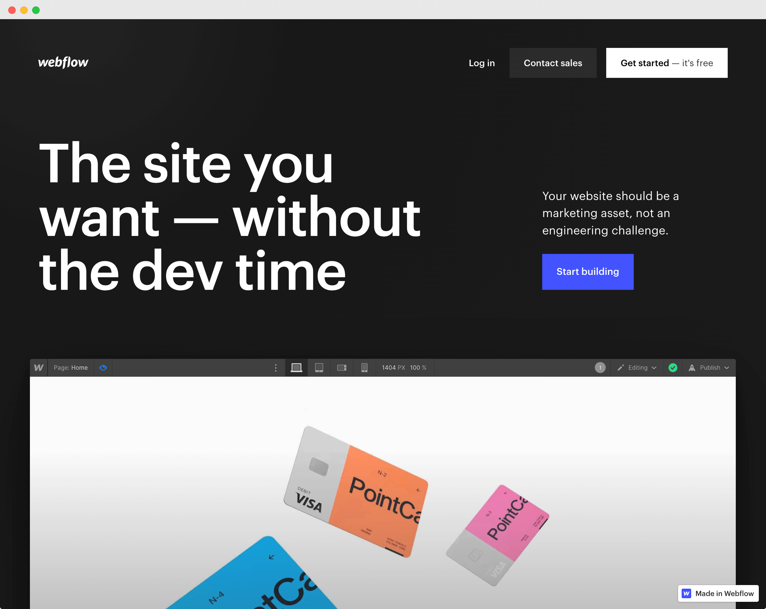 Webflow homepage