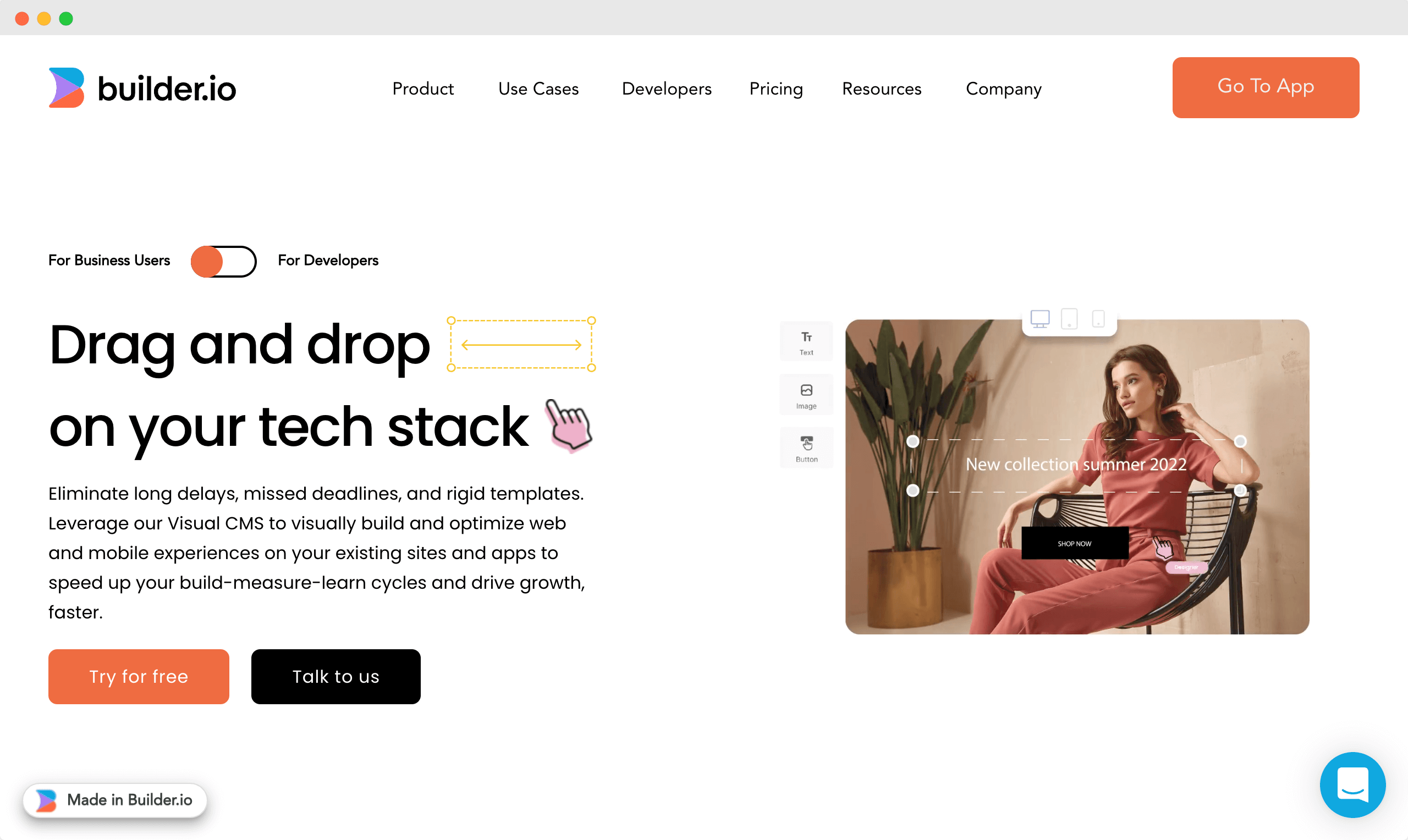 Builder.io homepage
